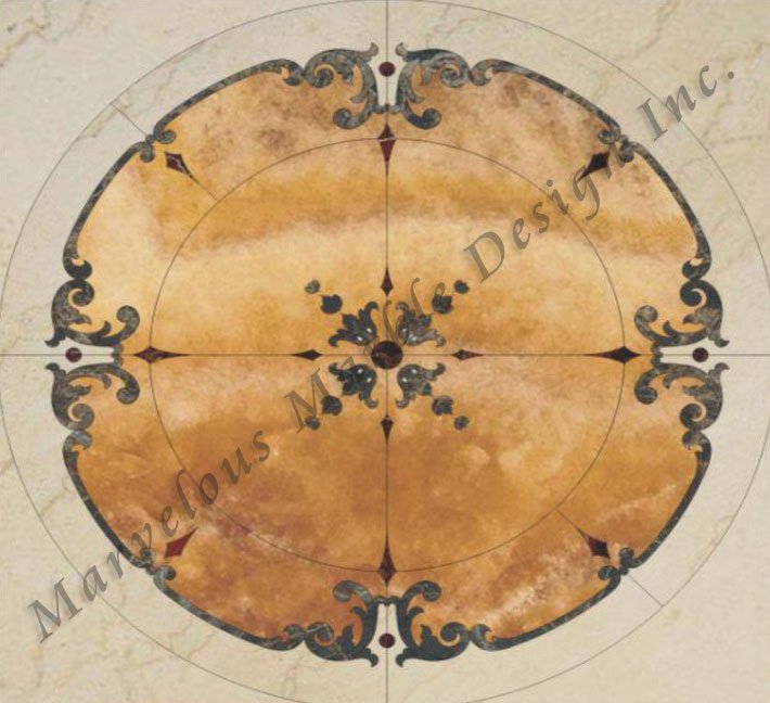 onyx-6ft-waterjet-design marble inlaids